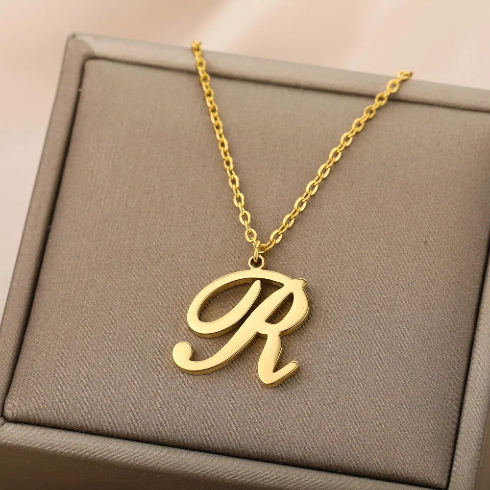 Script Letter Initial Necklace