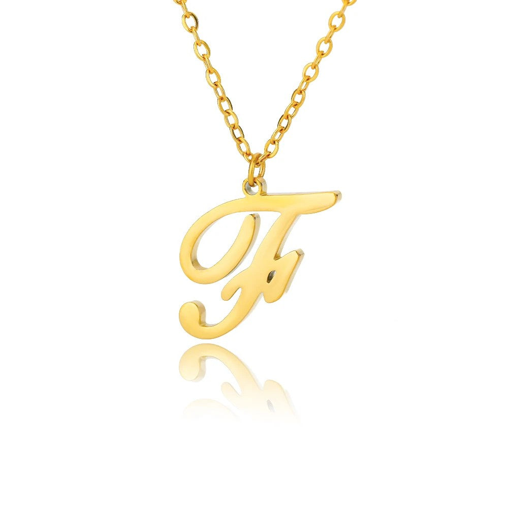 Script Letter Initial Necklace