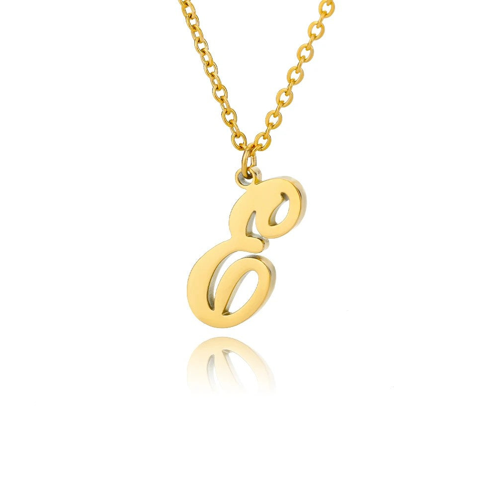 Script Letter Initial Necklace