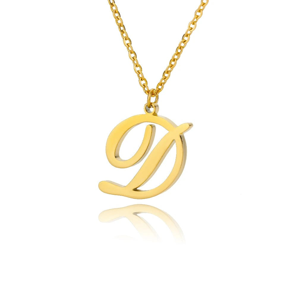 Script Letter Initial Necklace