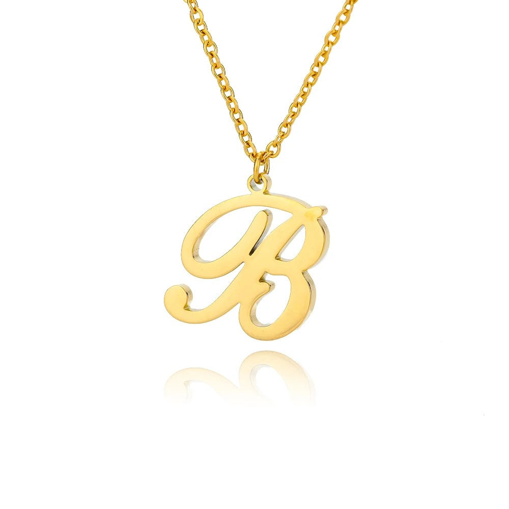 Script Letter Initial Necklace
