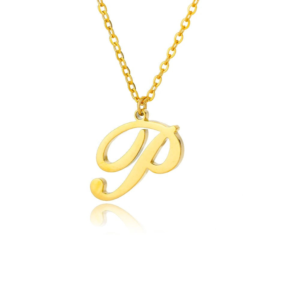 Script Letter Initial Necklace