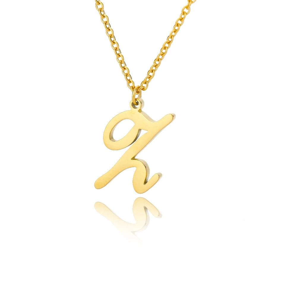 Script Letter Initial Necklace