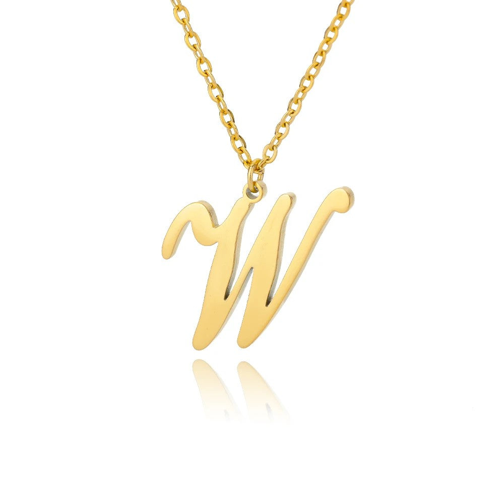 Script Letter Initial Necklace