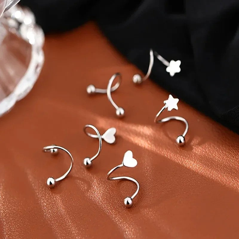 Heart Spiral Stud Earrings