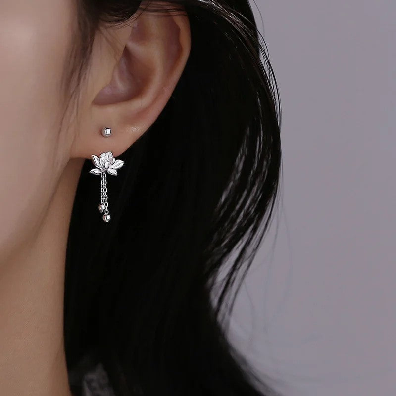 Lotus Tassel Earrings