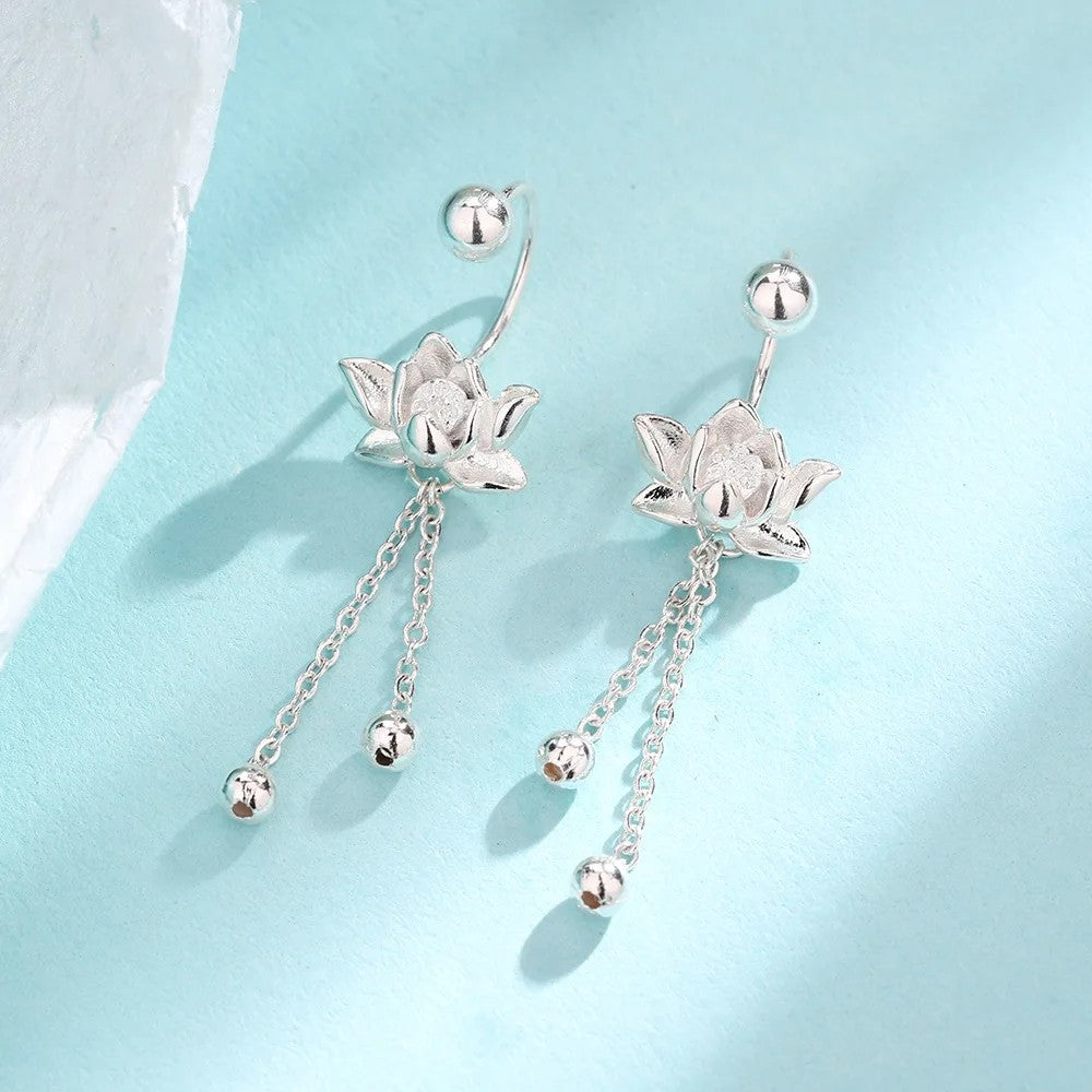 Lotus Tassel Earrings