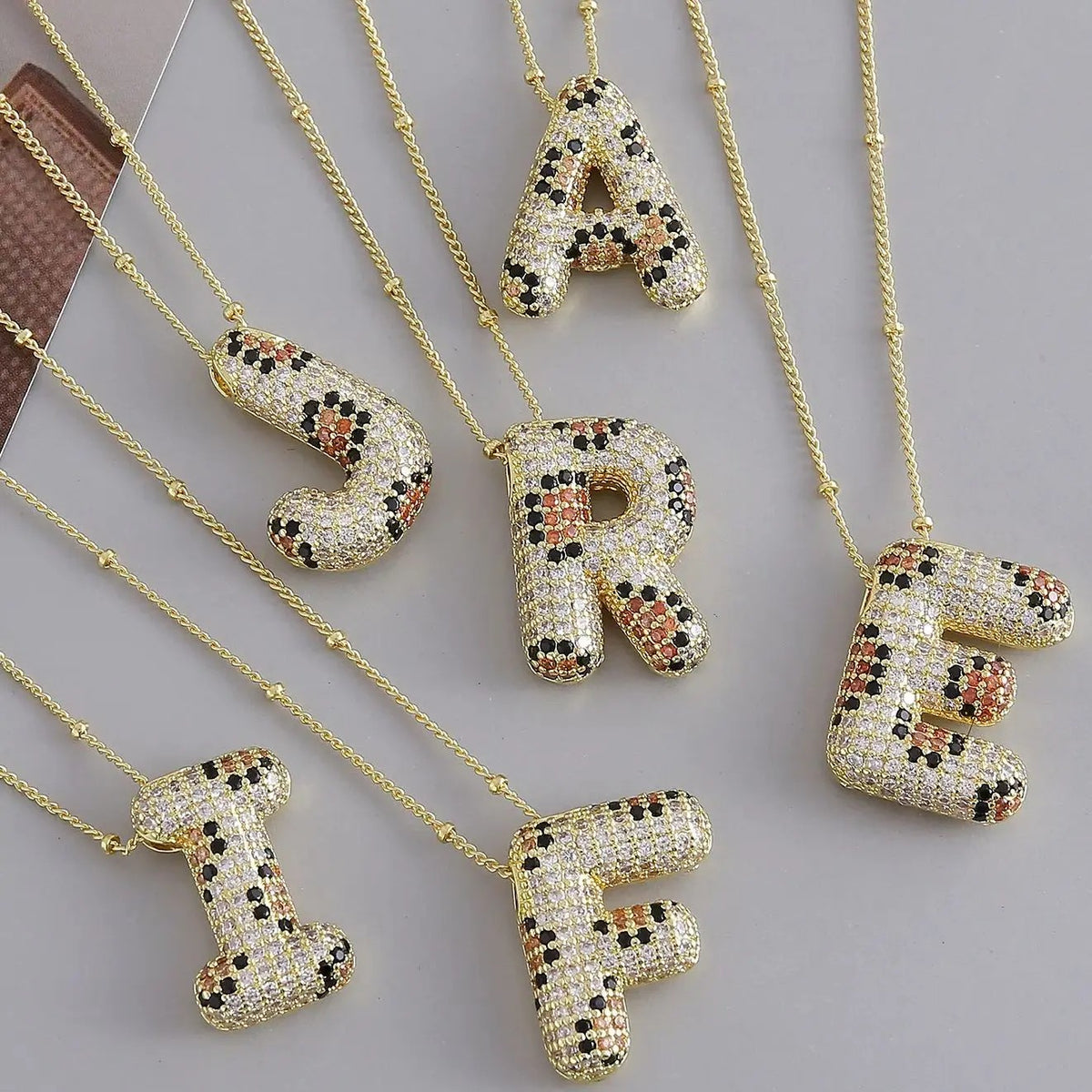 Crystal Initial Bubble Necklace