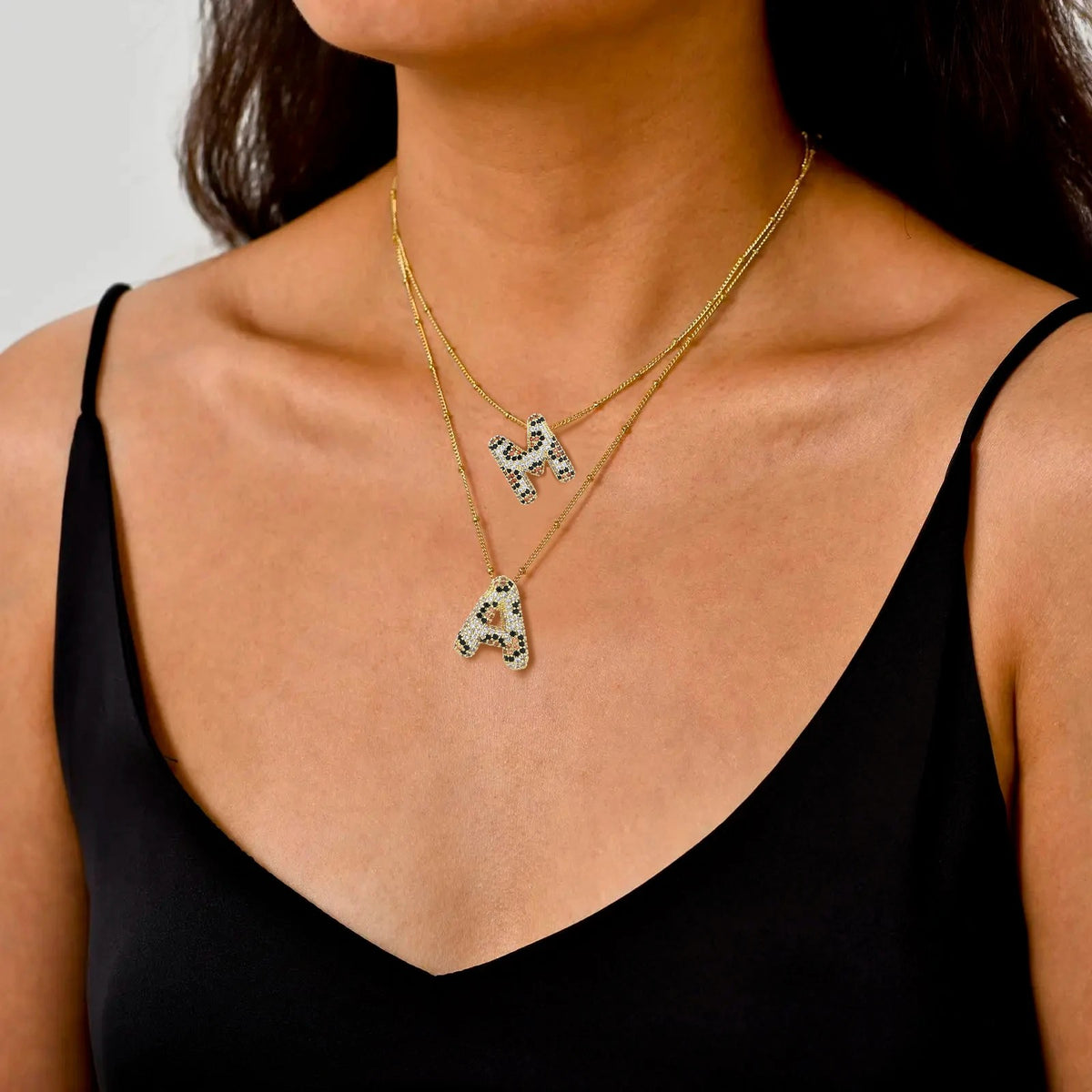Crystal Initial Bubble Necklace