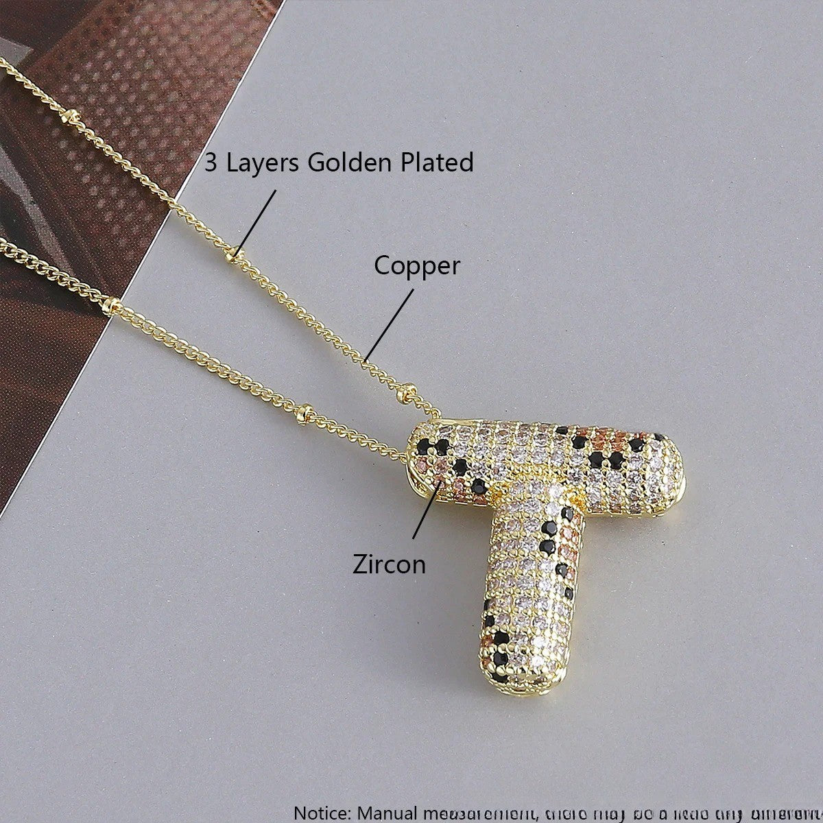 Crystal Initial Bubble Necklace