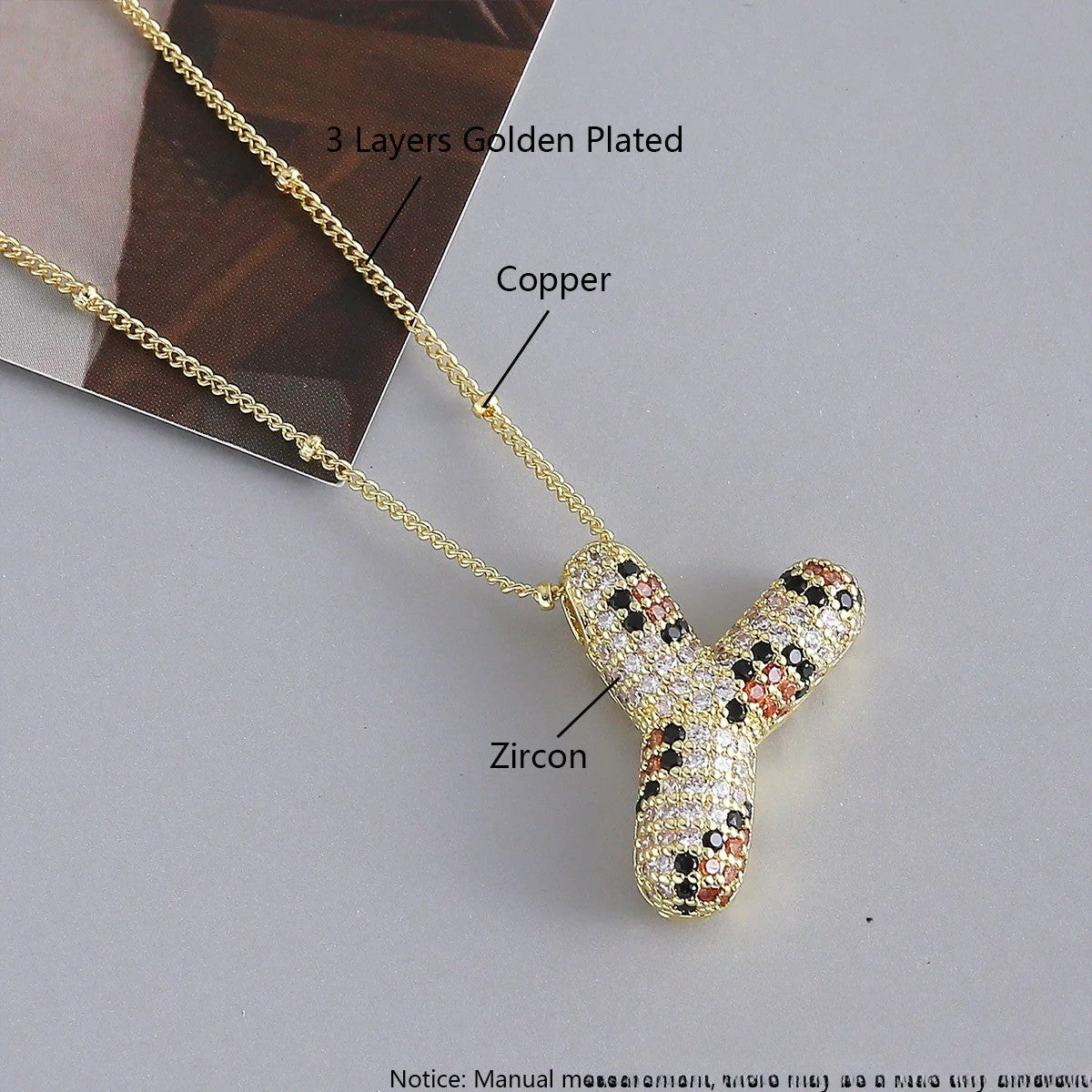 Crystal Initial Bubble Necklace