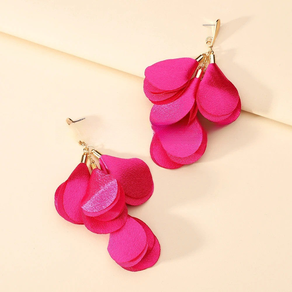 Leopard Petal Drop Earrings