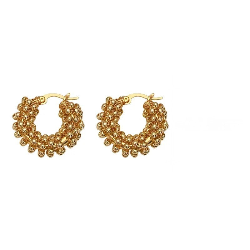 Cluster Bead Hoop Earrings