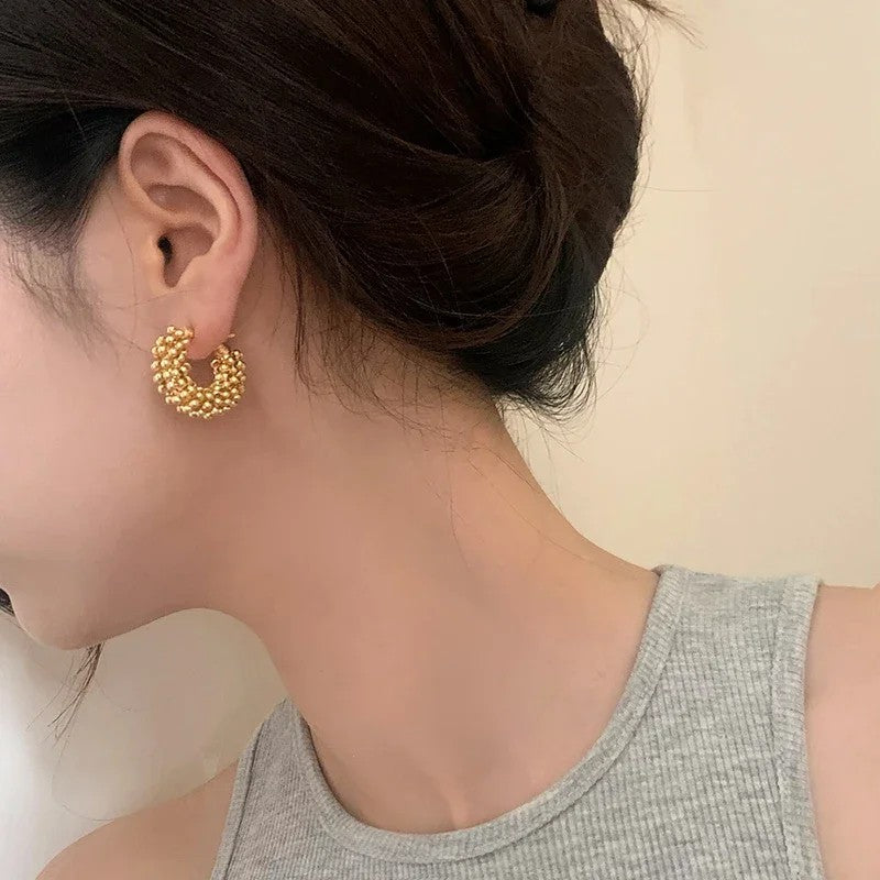 Cluster Bead Hoop Earrings