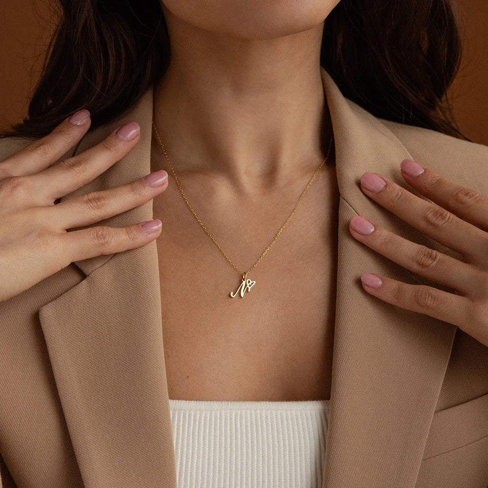Script Initial Necklace