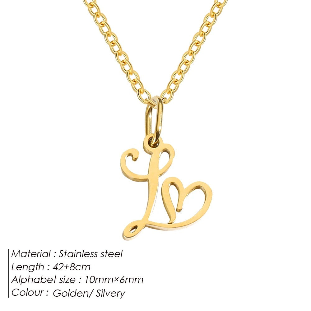Script Initial Necklace