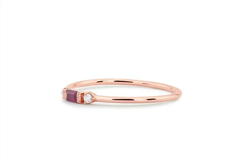 Three Stone Zircon Ring