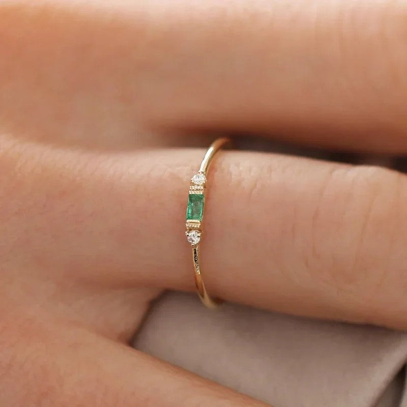 Three Stone Zircon Ring