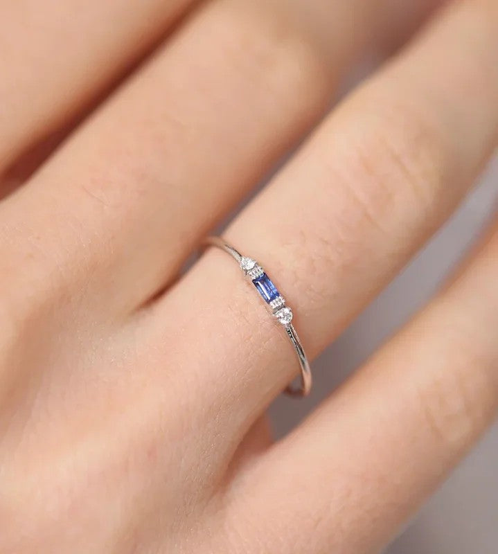 Three Stone Zircon Ring