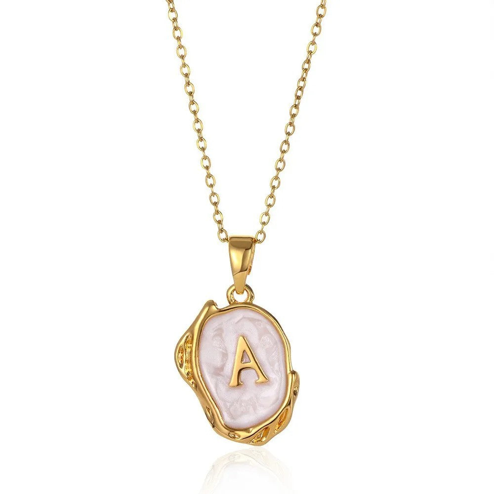 Organic Frame Initial Necklace