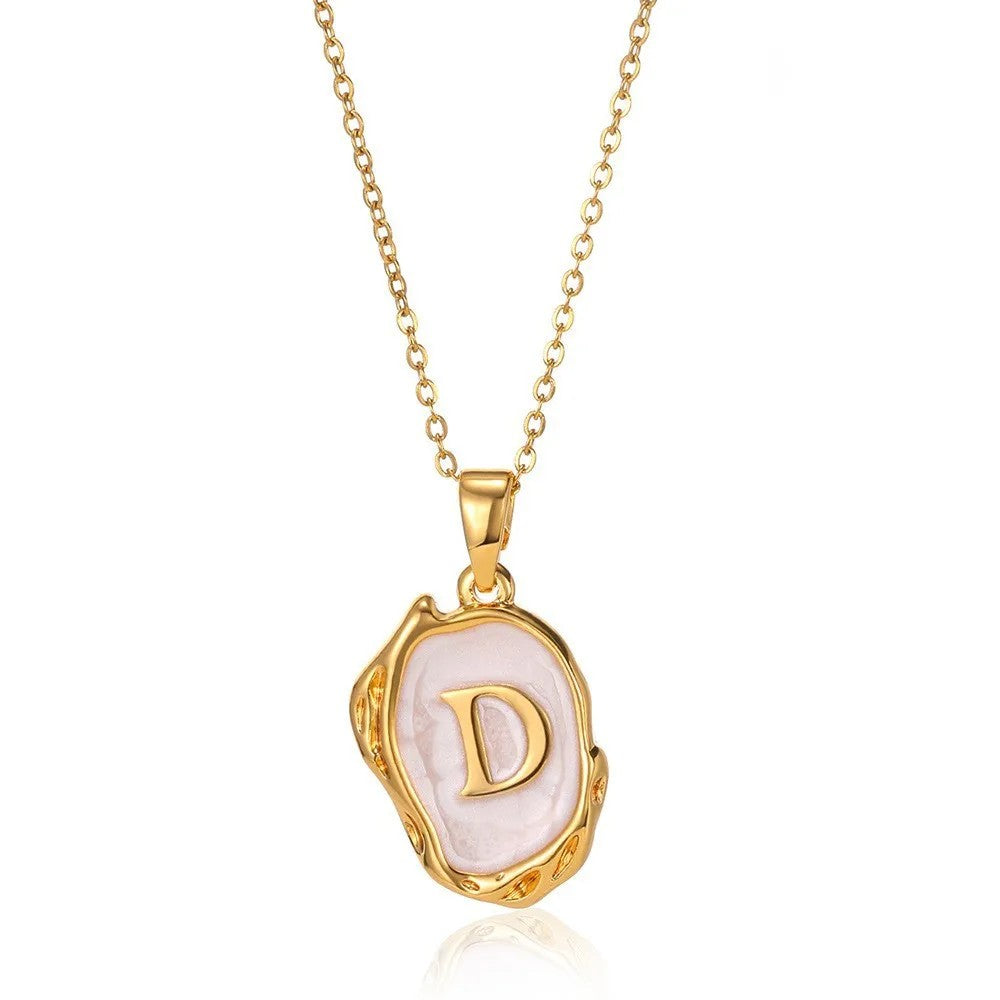 Organic Frame Initial Necklace