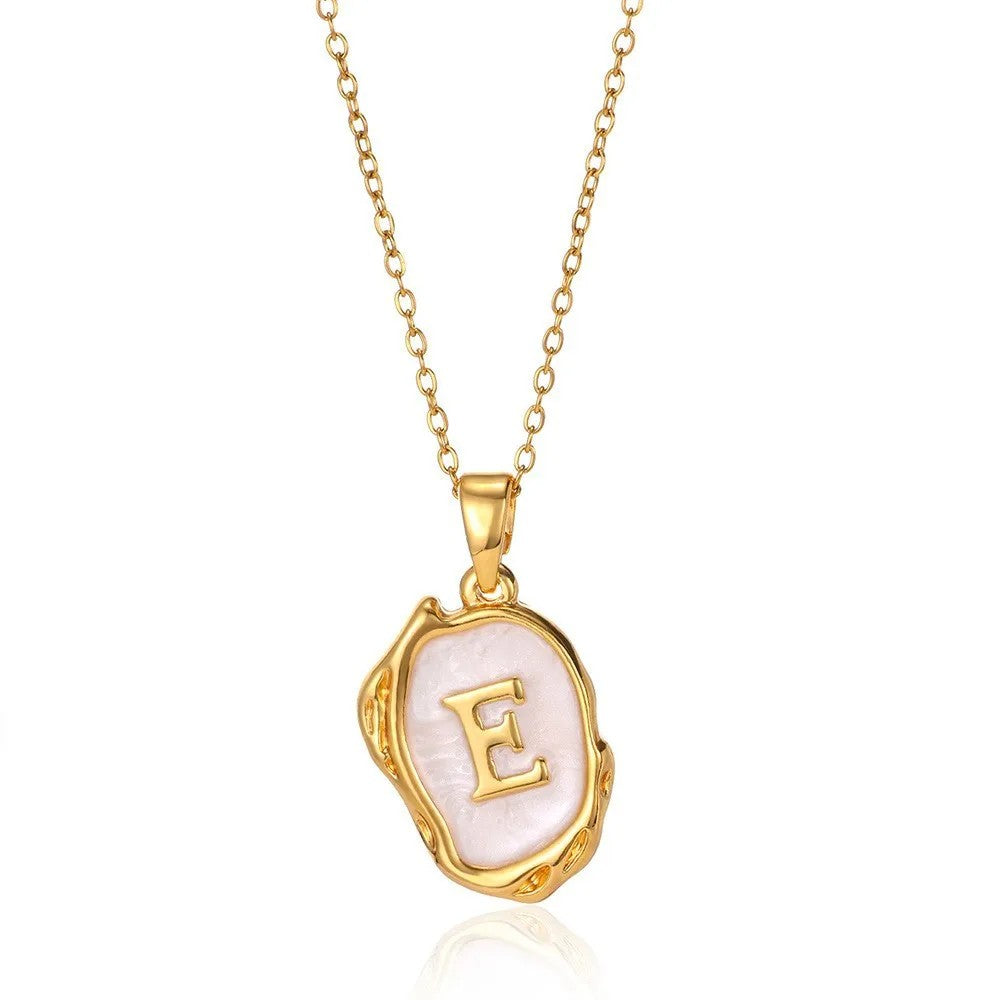 Organic Frame Initial Necklace