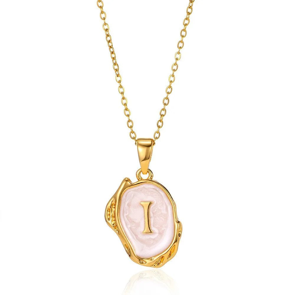 Organic Frame Initial Necklace
