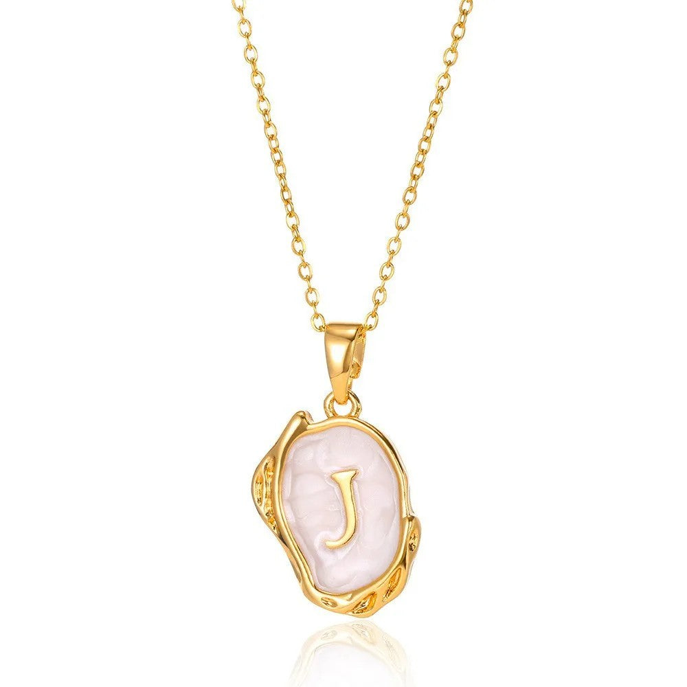 Organic Frame Initial Necklace