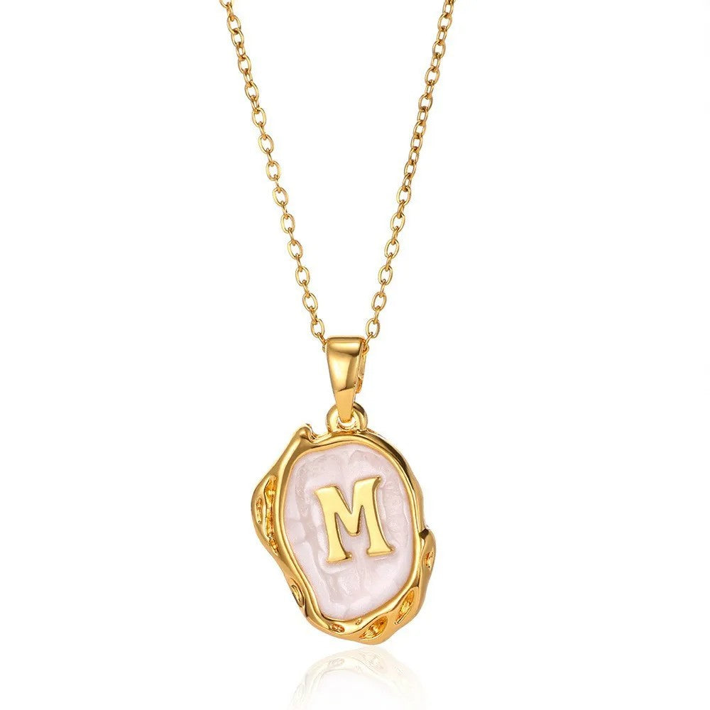 Organic Frame Initial Necklace