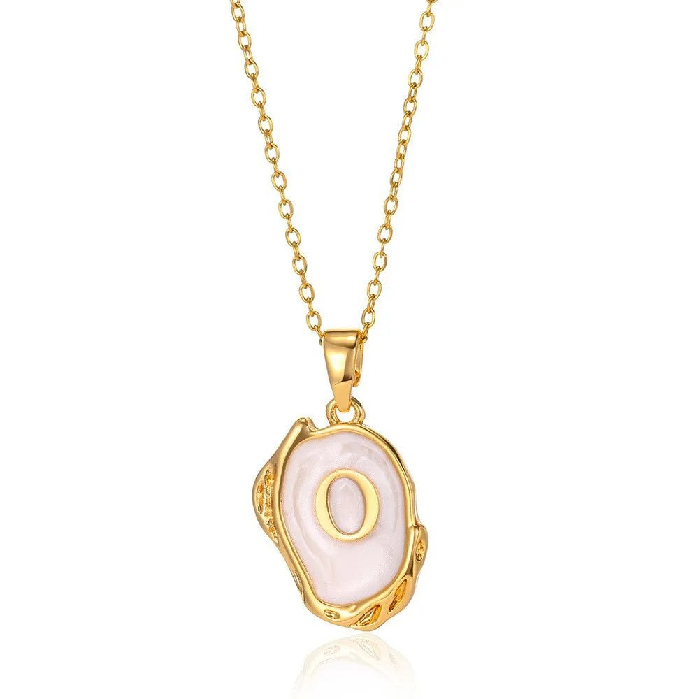 Organic Frame Initial Necklace