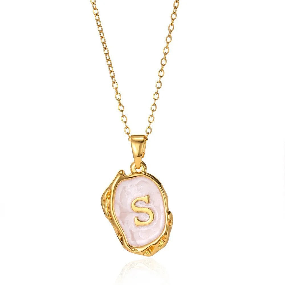 Organic Frame Initial Necklace