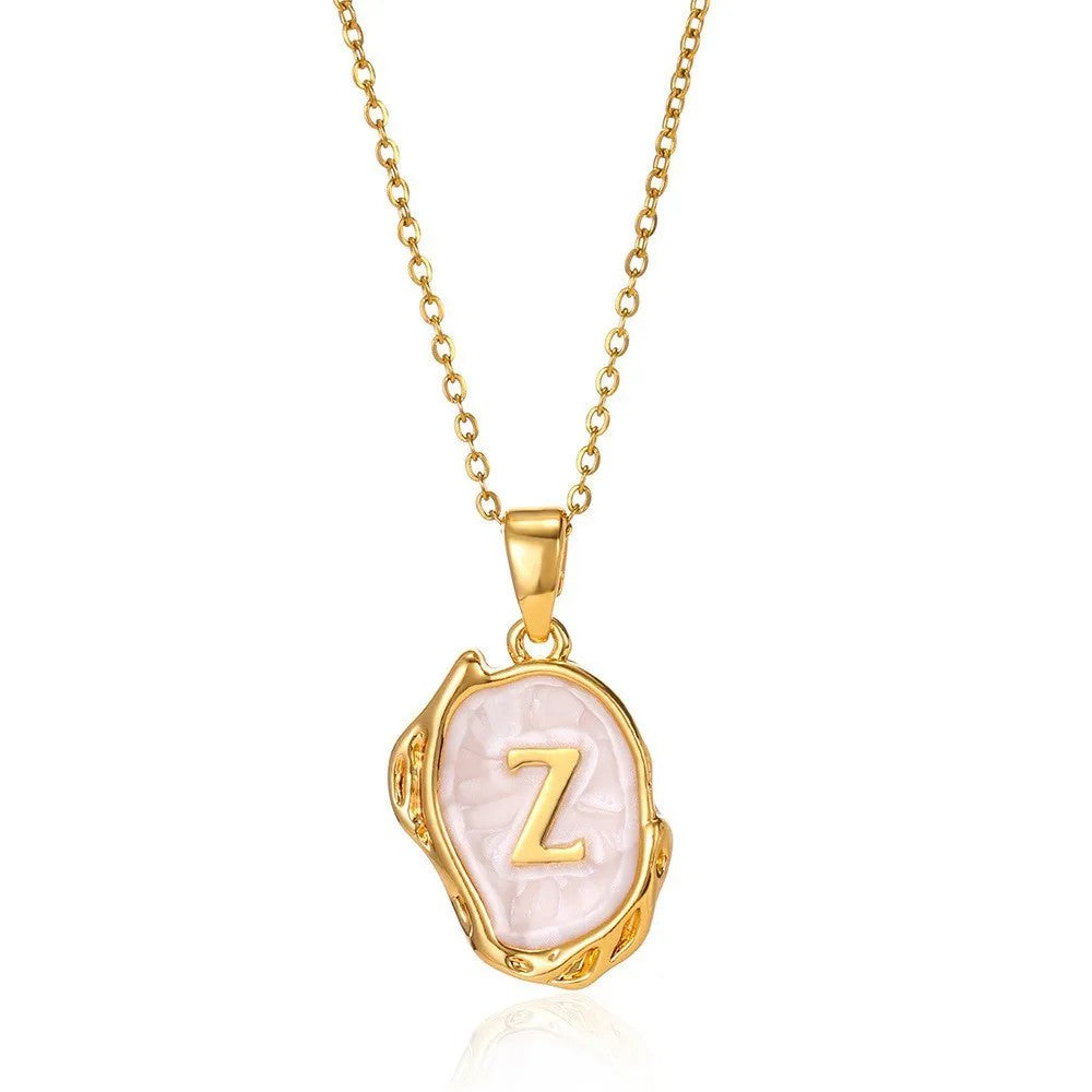 Organic Frame Initial Necklace
