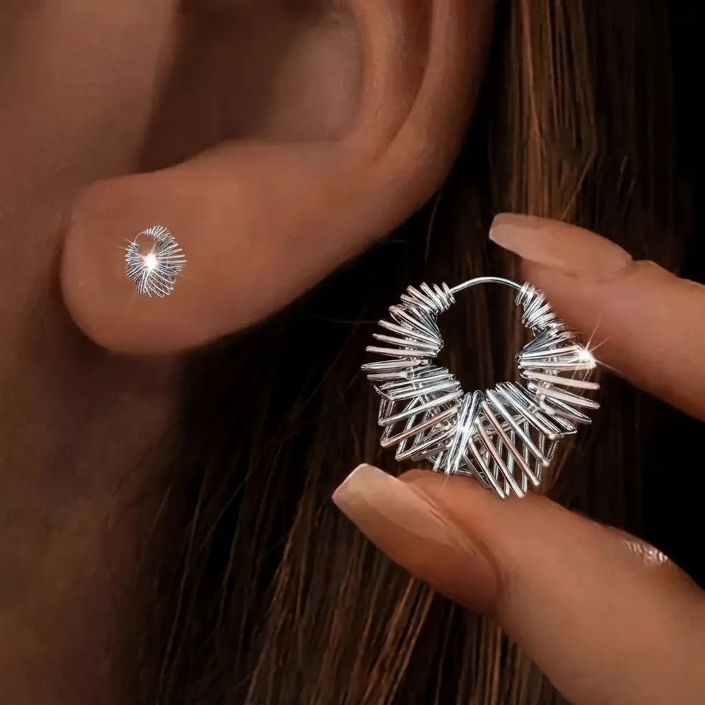 Twisted C-Shaped Stud Earrings