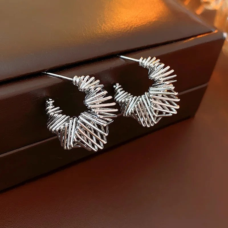 Twisted C-Shaped Stud Earrings