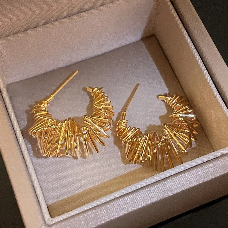 Twisted C-Shaped Stud Earrings