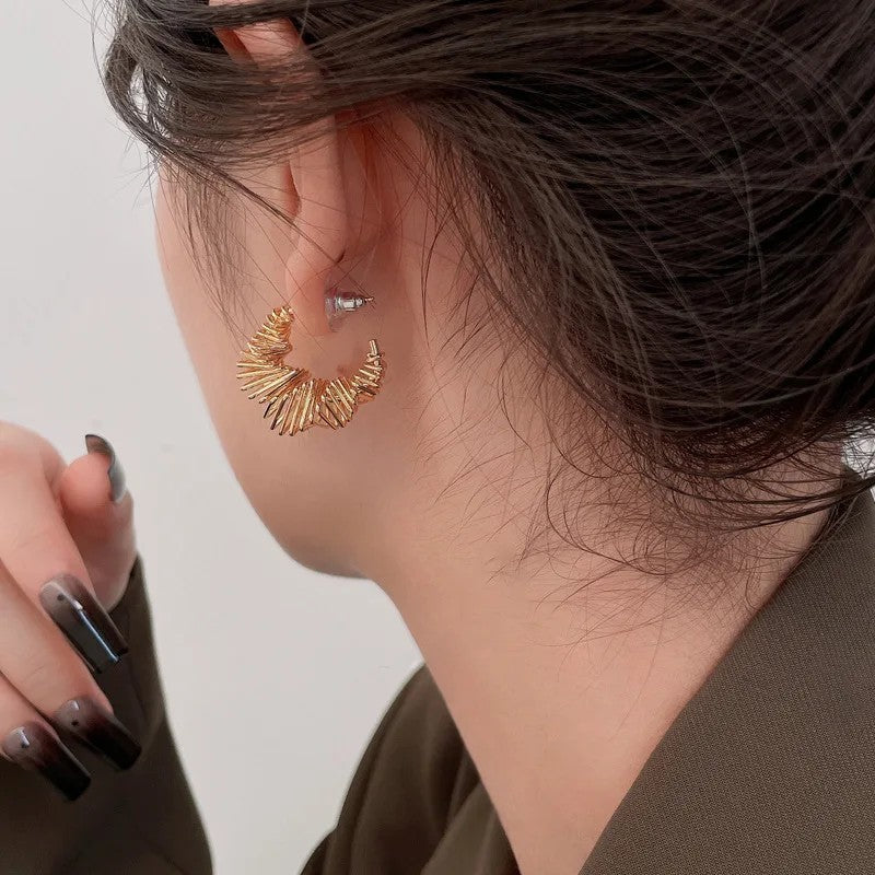 Twisted C-Shaped Stud Earrings
