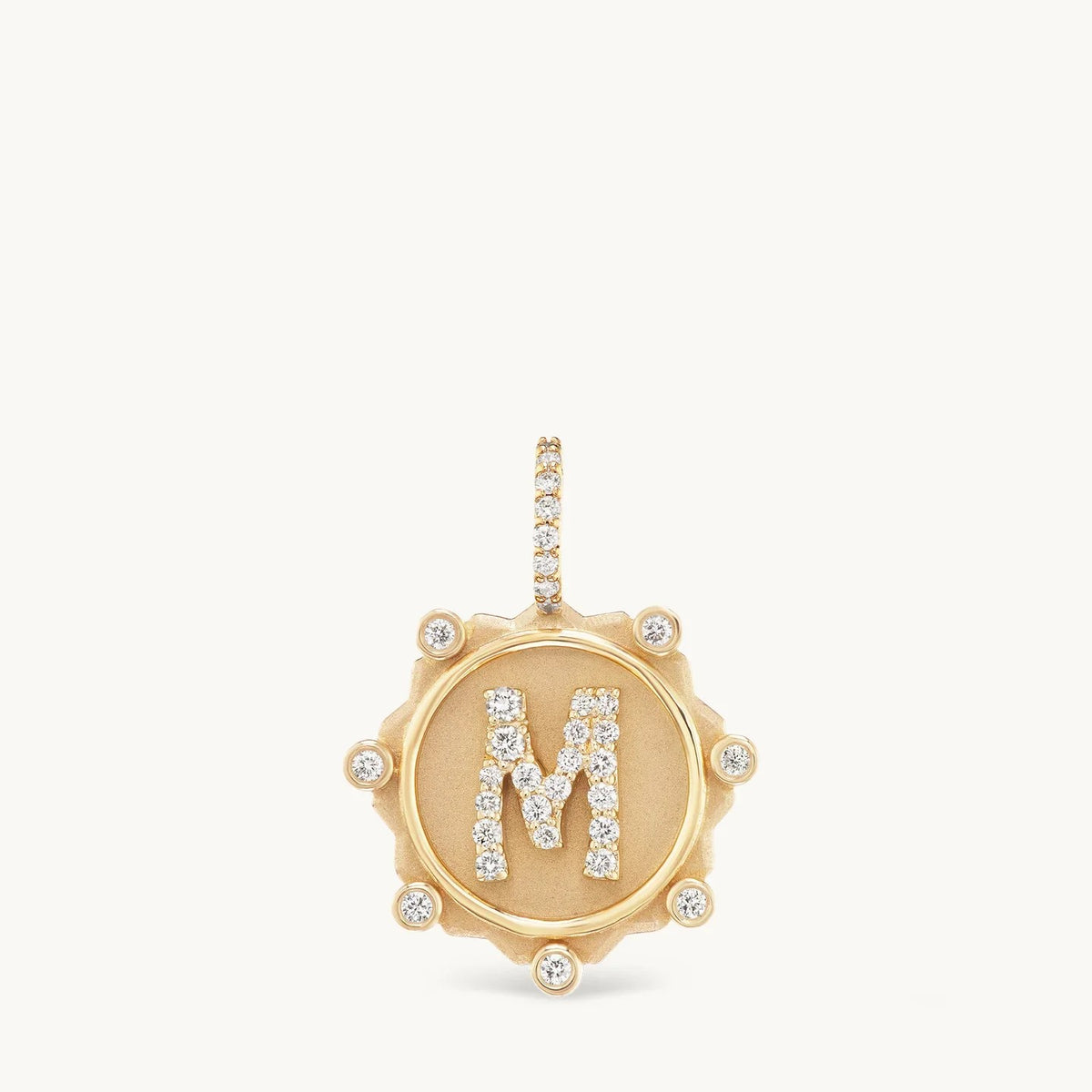 Crystal Initial Coin Necklace