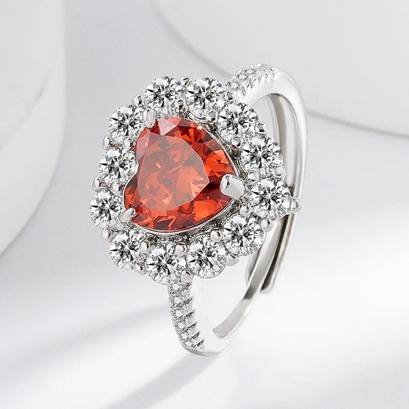 Heart Halo Crystal Ring