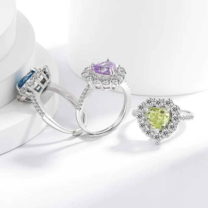 Heart Halo Crystal Ring