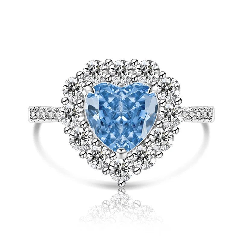 Heart Halo Crystal Ring