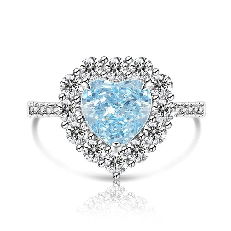 Heart Halo Crystal Ring