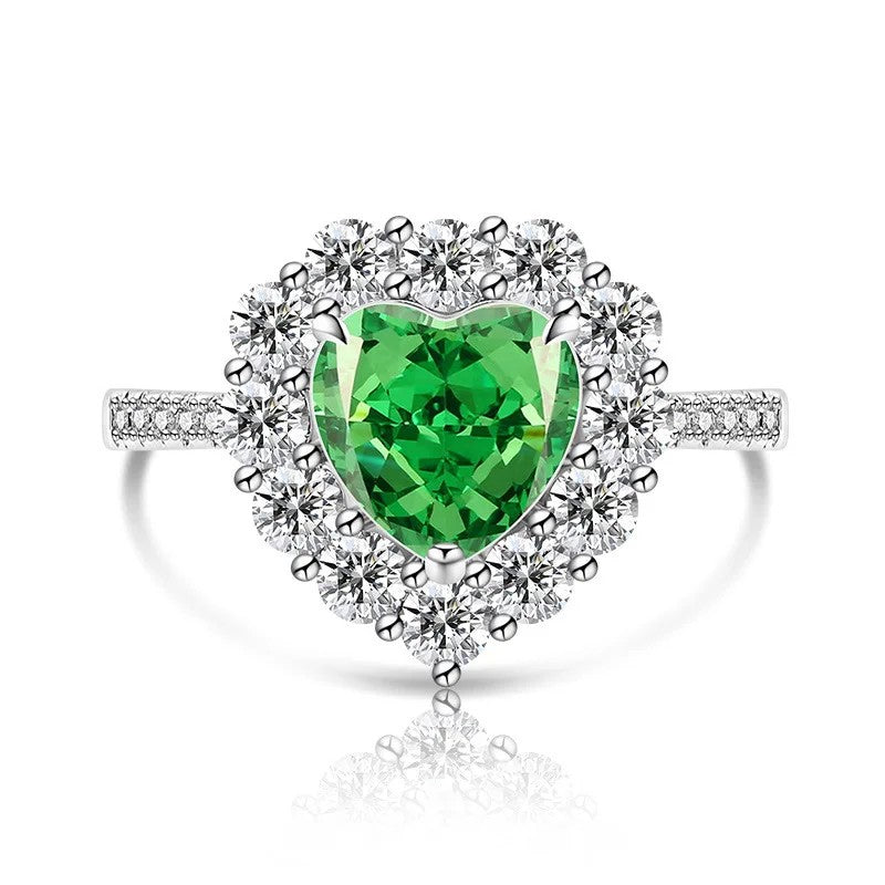 Heart Halo Crystal Ring