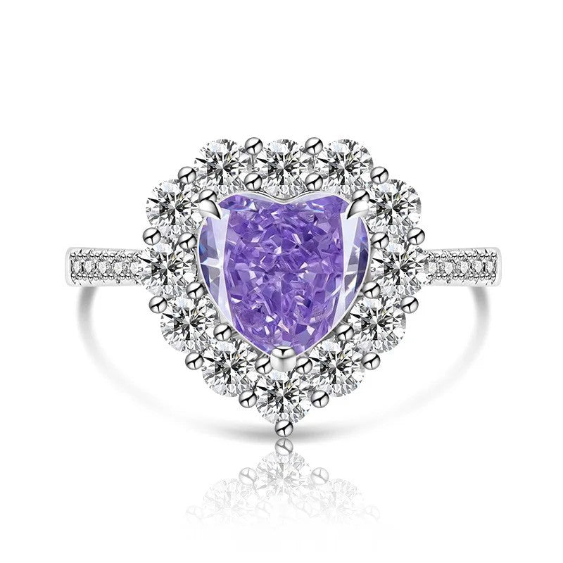 Heart Halo Crystal Ring