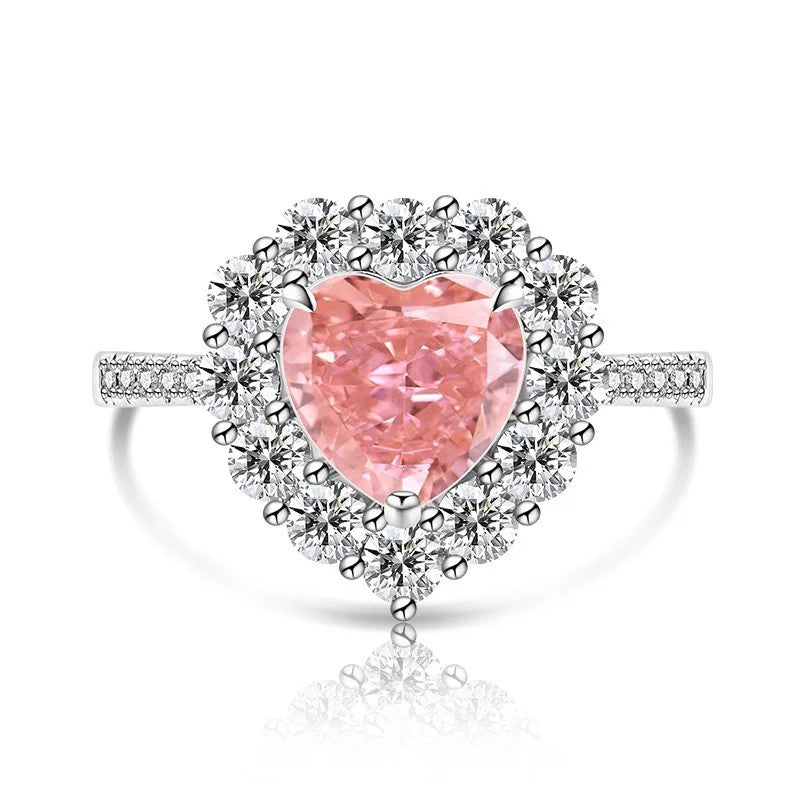 Heart Halo Crystal Ring