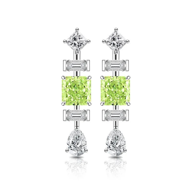 Triple Geometric Crystal Earrings