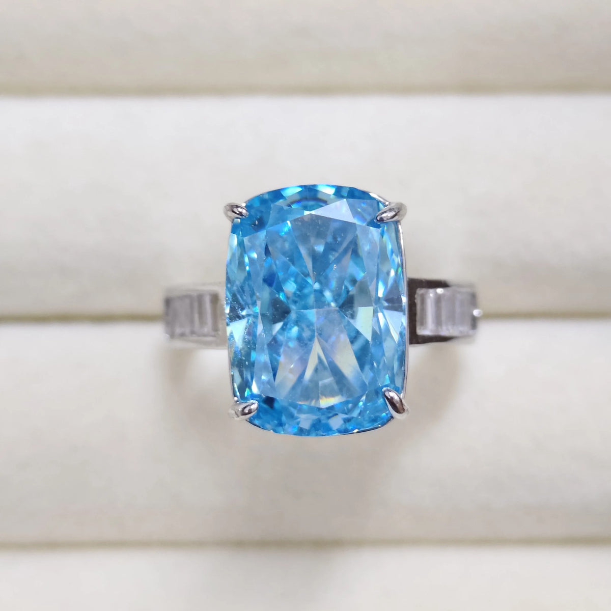 Rectangular Zircon Statement Ring