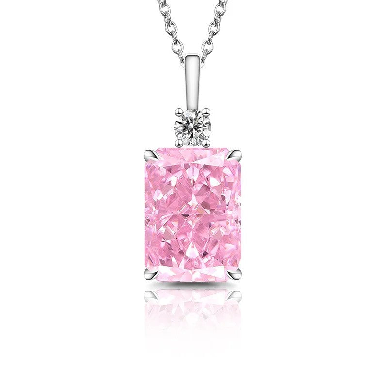 Emerald Cut Zircon Pendant Necklace