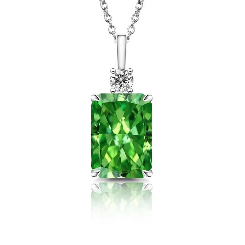 Emerald Cut Zircon Pendant Necklace