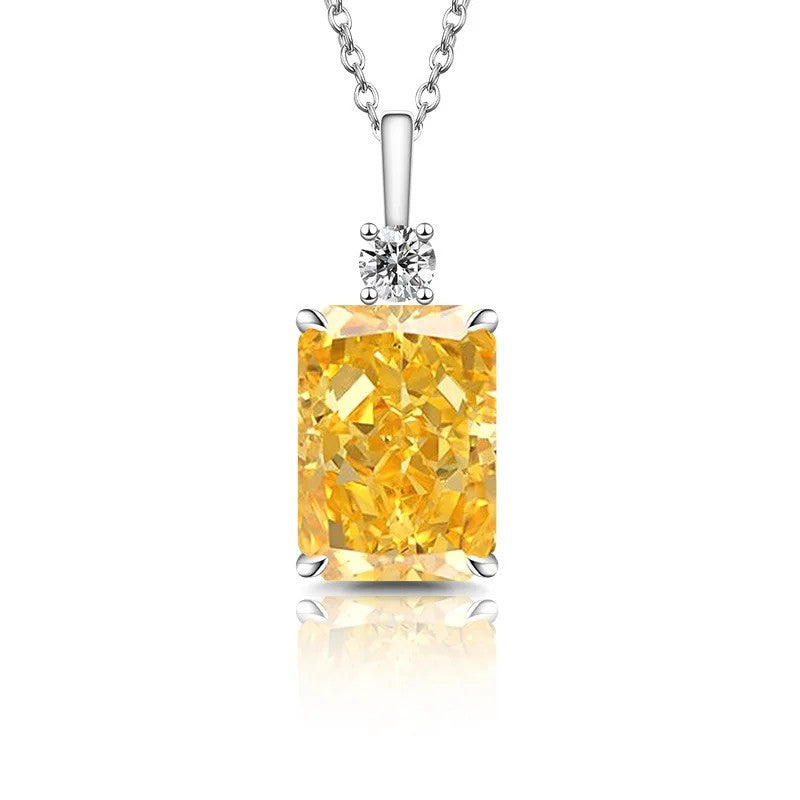Emerald Cut Zircon Pendant Necklace
