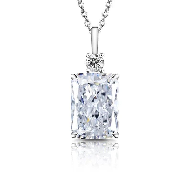 Emerald Cut Zircon Pendant Necklace